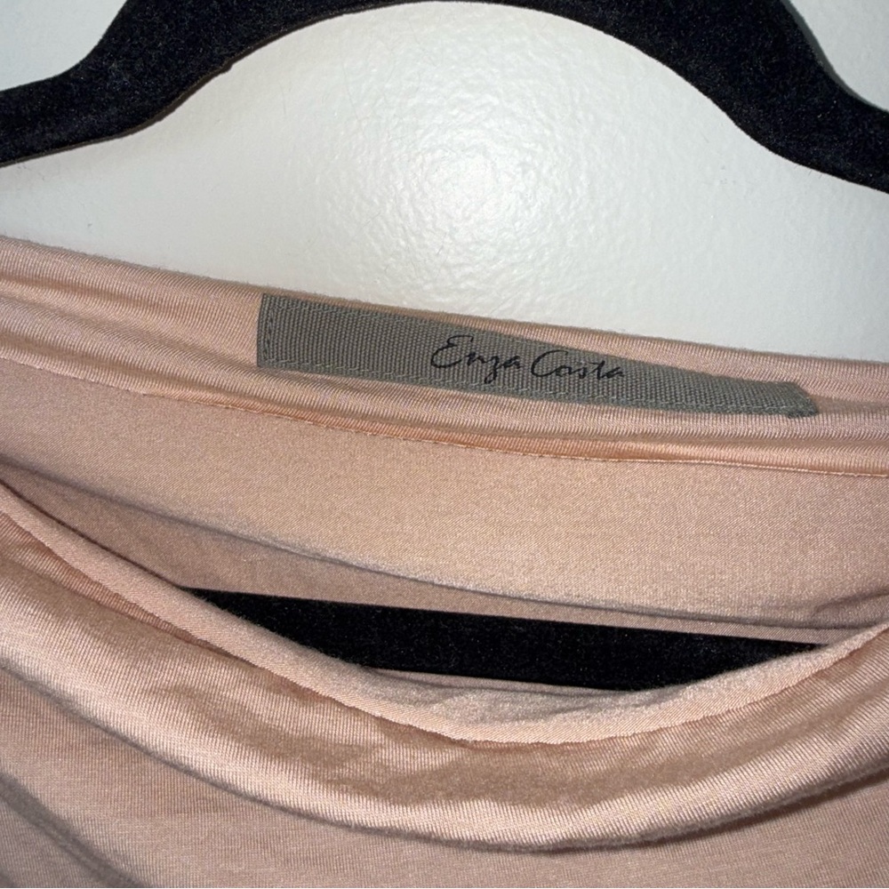 Enzo Costa Exposed Shoulder Maxi Dress In Dark Nude Size Small - Picture 6 of 10